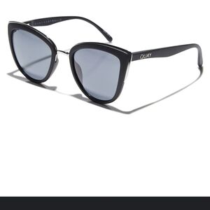 Quay Australia Women's Cat Eye 55 Mm Sunglasses Black And Silver